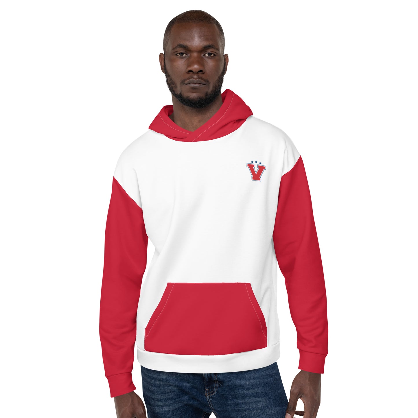 Red and White Unisex Hoodie