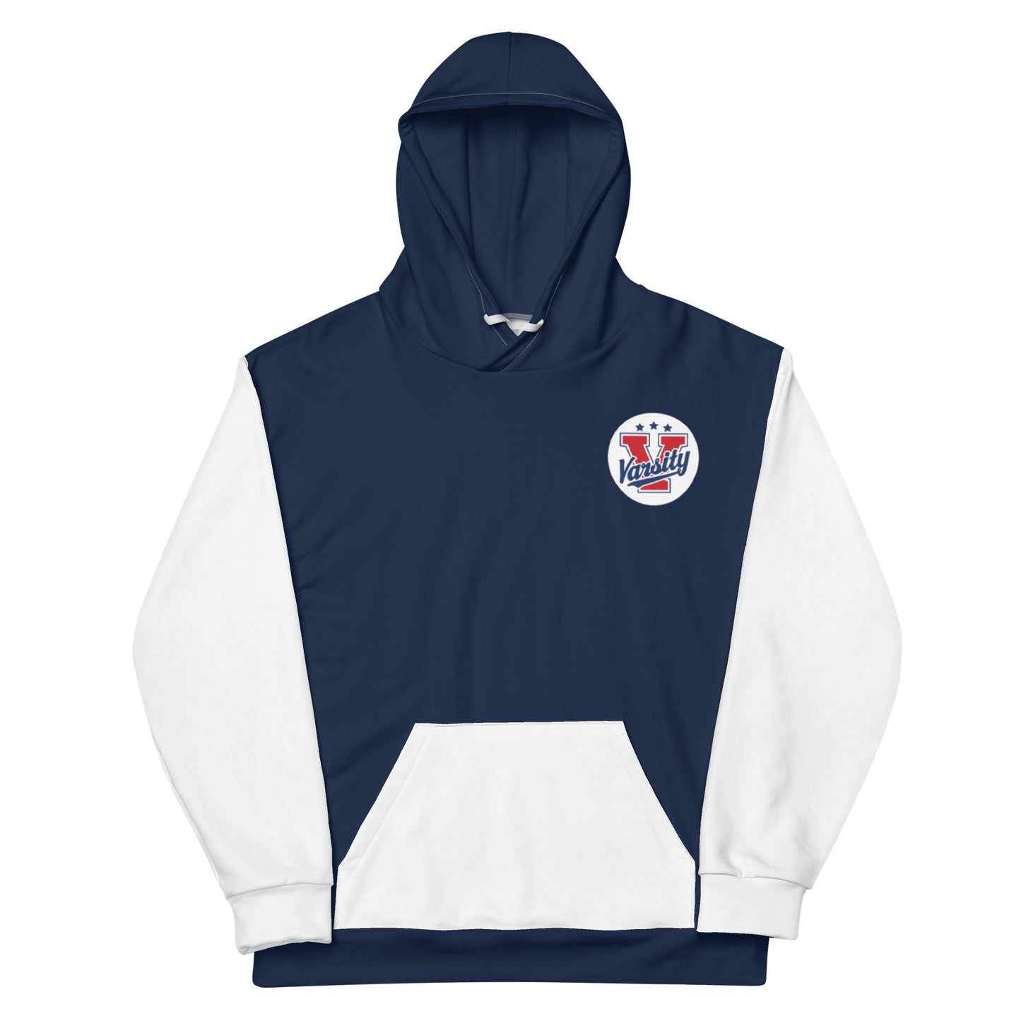 Navy and White Unisex Hoodie