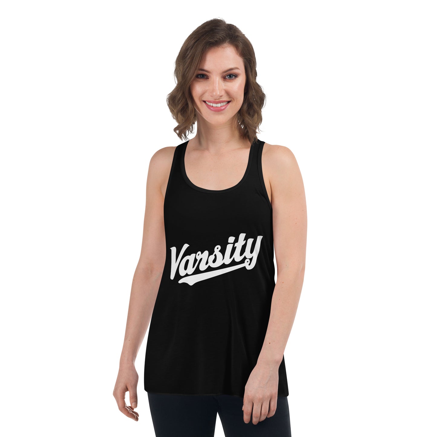 Women's Varsity Script Flowy Racerback Tank