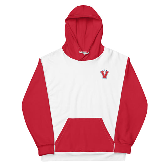 Red and White Unisex Hoodie